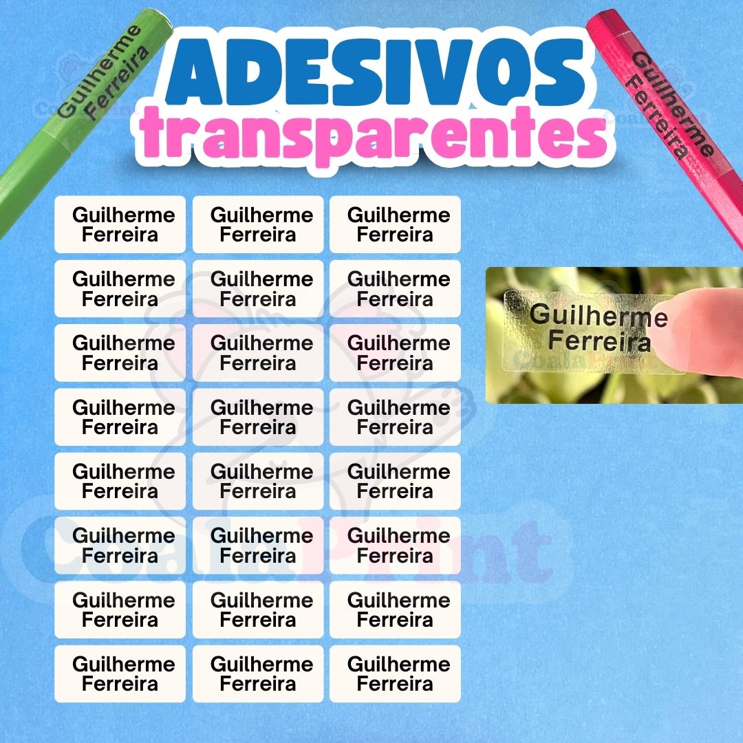 Adesivos Transparentes Para Lápis 360un + Brinde Especial